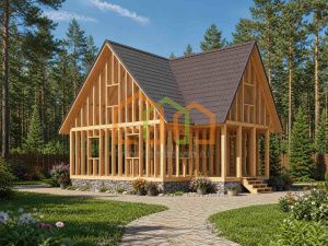 Каркасный дом без отделки 8х9